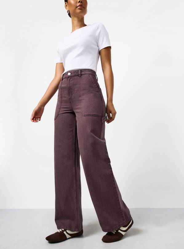 Dark Purple Denim Wide Leg Jeans 20R